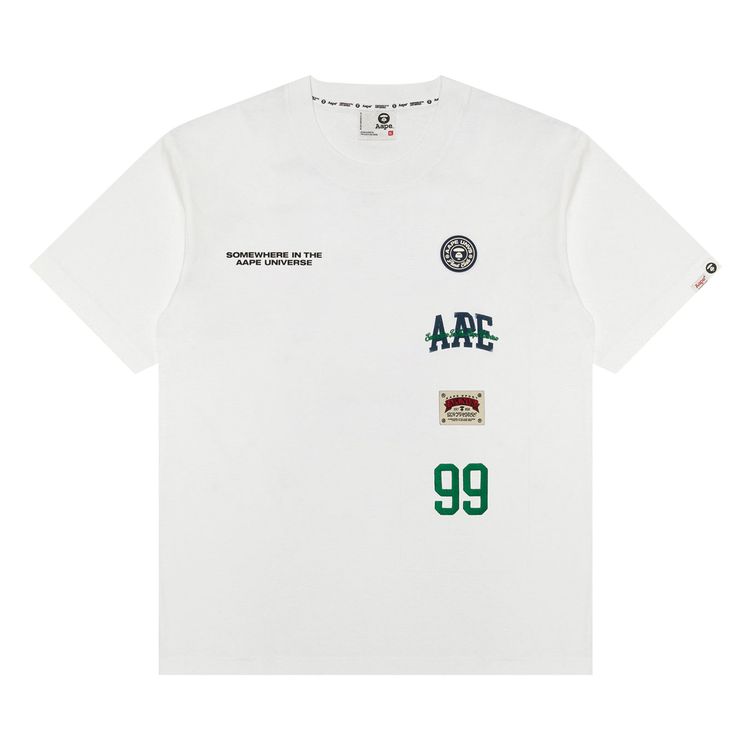AAPE AAPEUNVS Unvs Multi Logo Tee White