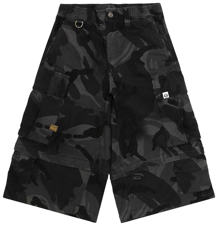 AAPE Camo Cargo Shorts BlackMulticolor