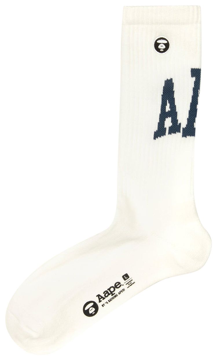 AAPE Moonface Logo Socks Ivory