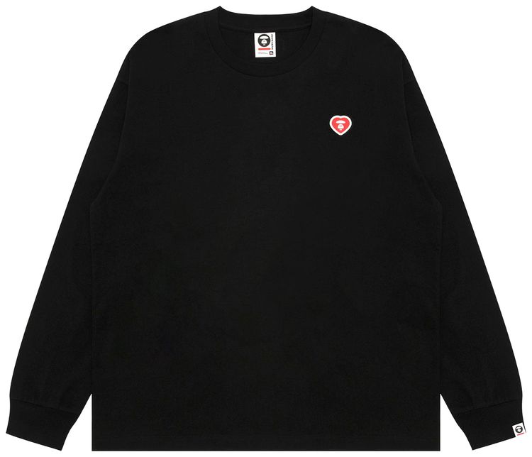 AAPE AAPENOW Heart Long Sleeve Tee Black