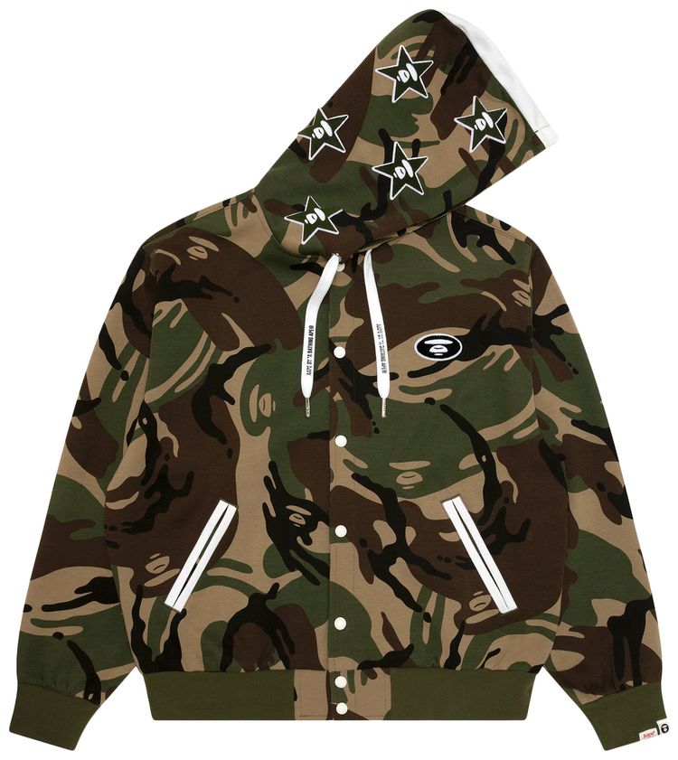 AAPE Moonface Hooded Jacket GreenMulticolor