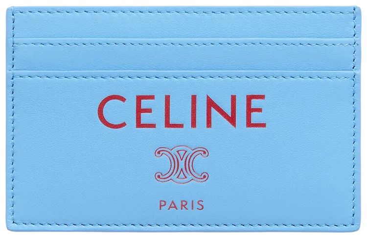 CELINE Medium Card Holder Sky BlueRed