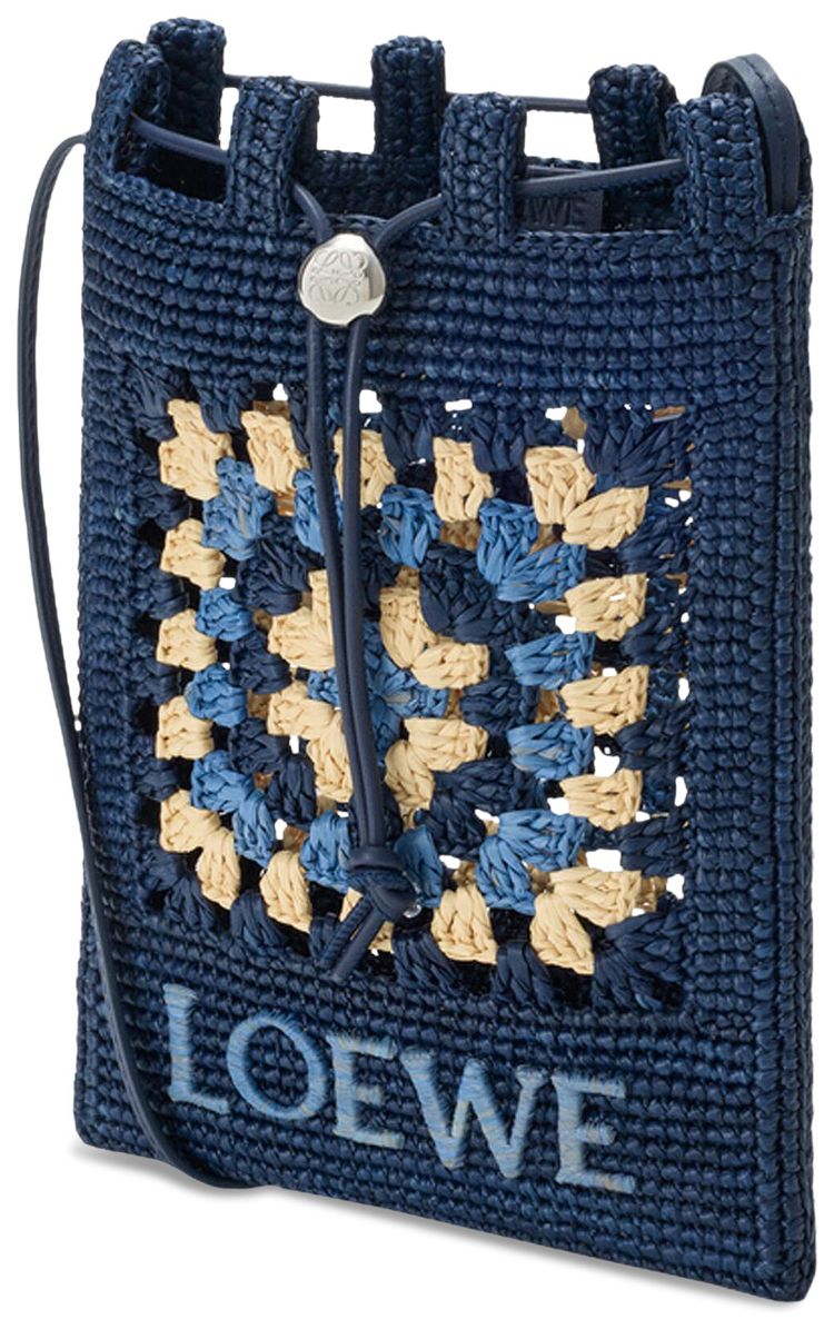 Loewe Pocket Patch Crochet NavySky Blue