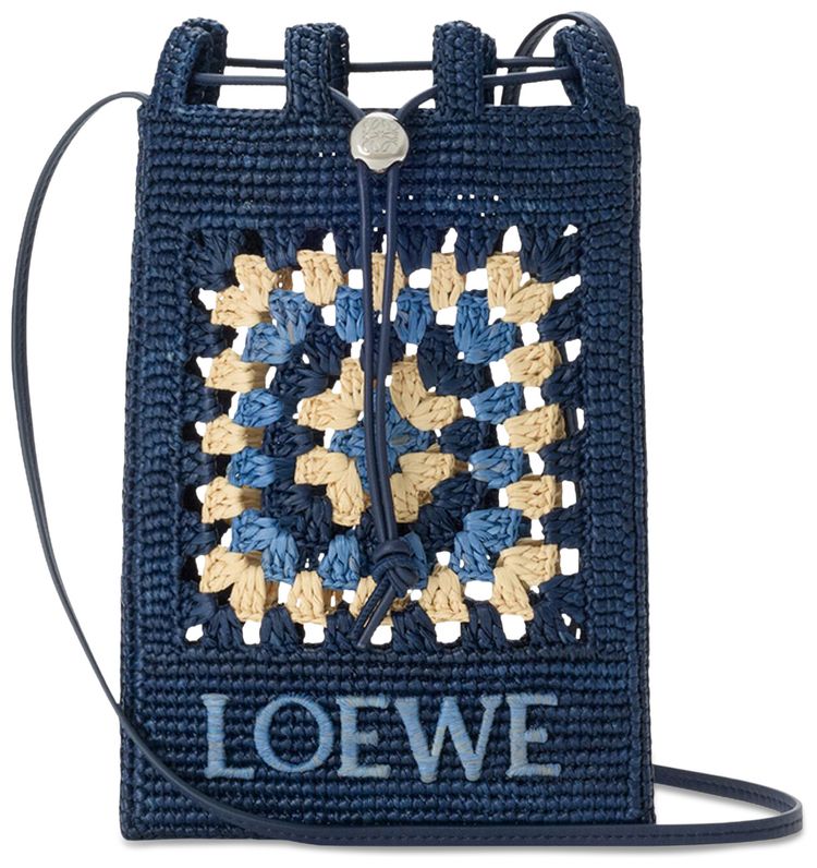 Loewe Pocket Patch Crochet NavySky Blue