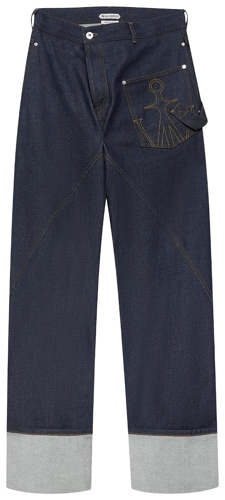 JW Anderson Twisted Workwear Jean With Turnup Indigo