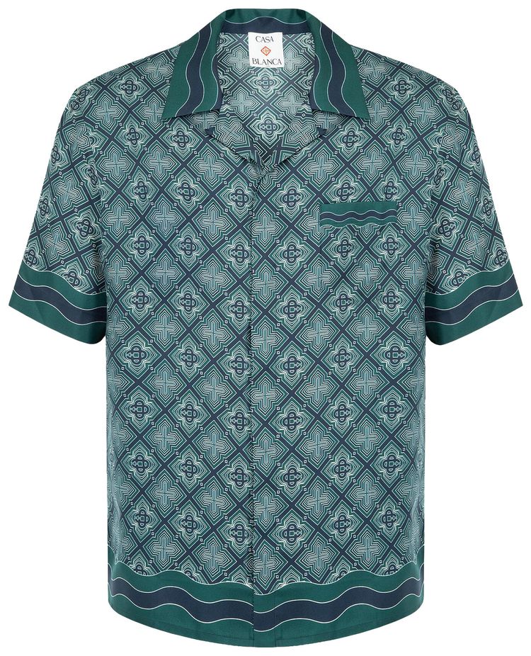 Casablanca Cuban Collar Short Sleeve Shirt Radiating Monogram