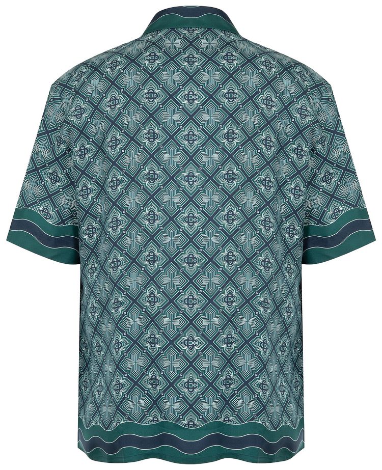 Casablanca Cuban Collar Short Sleeve Shirt Radiating Monogram
