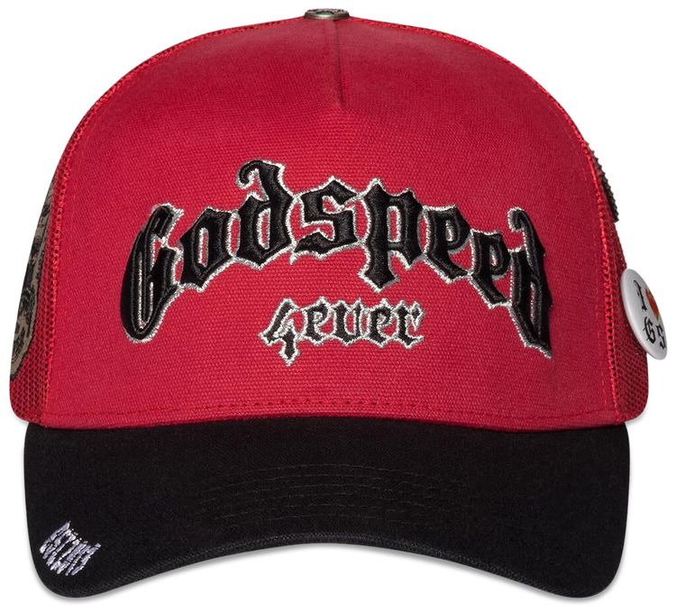 Godspeed Forever Trucker Hat RedBlack