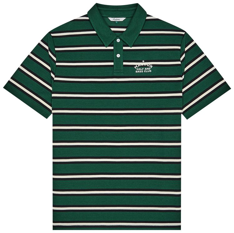 Malbon Fairway Bass Club Polo Shirt Forest Stripe