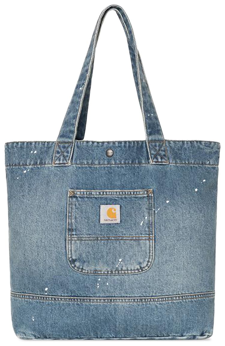 Carhartt WIP Denim Tote Blue Destroy Wash Splatter