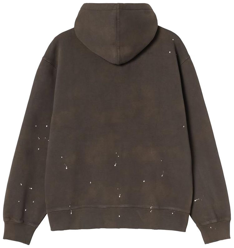 Carhartt WIP Hooded Painter Jacket Tobacco Destroy Wash Splatter