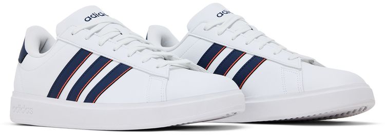 adidas Grand Court White Dark Blue Scarlet