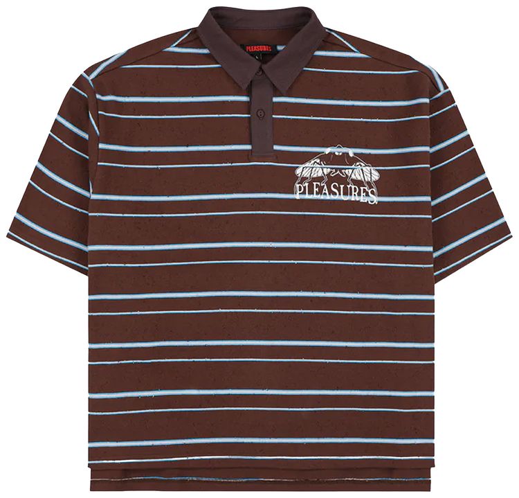 Pleasures Teleport Boxy Polo Brown
