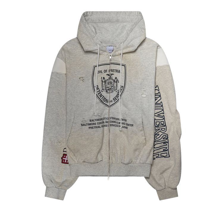 Protocol Index Reconstructed Zip Hoodie White
