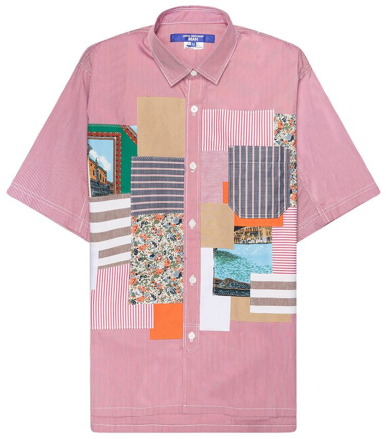 Junya Watanabe Patchwork Short Sleeve Shirt Red