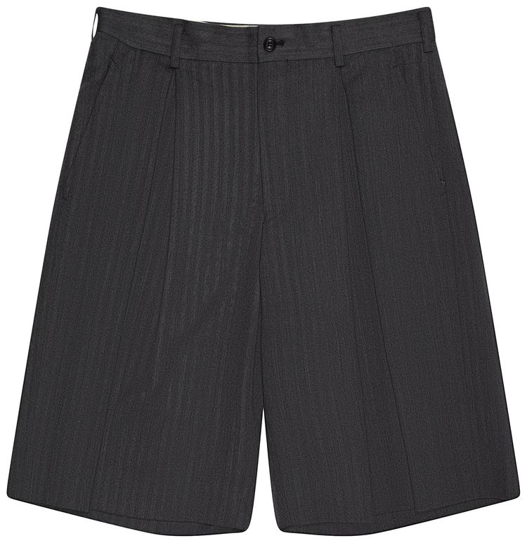 Comme des Garcons Homme Plus Pleated Wool Shorts Grey