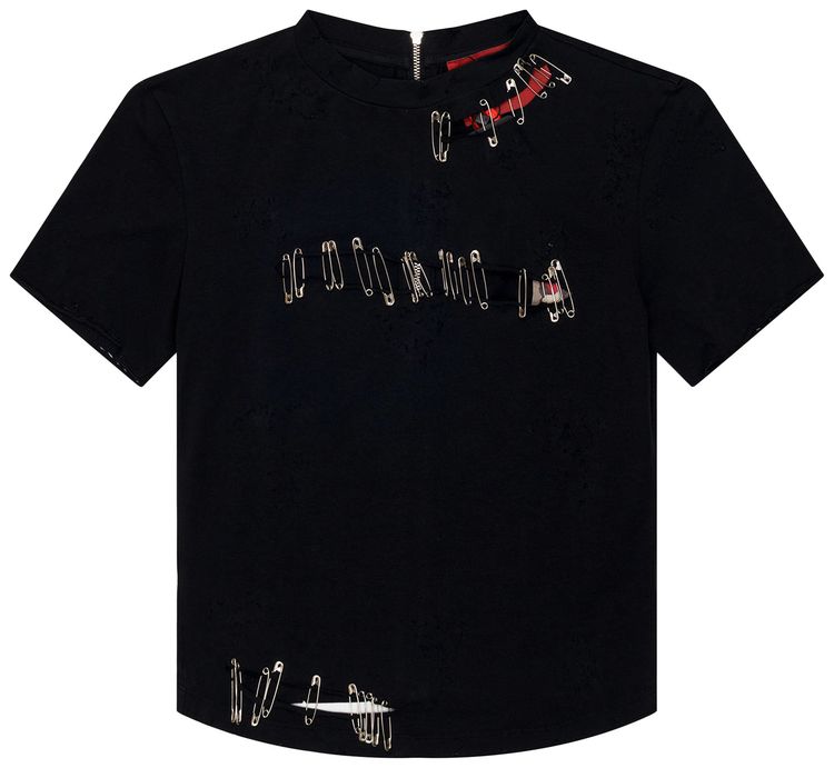Dilara Findikoglu Safety Pin T Shirt Black