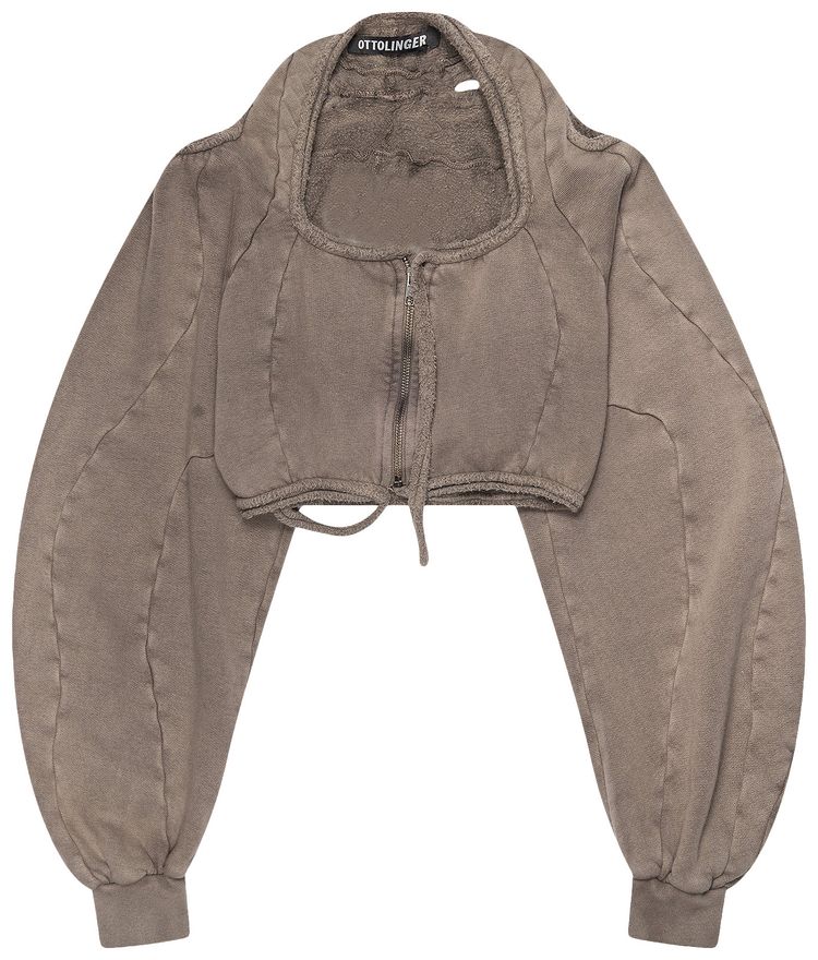 Ottolinger Rogue Cropped Zip Up Beige