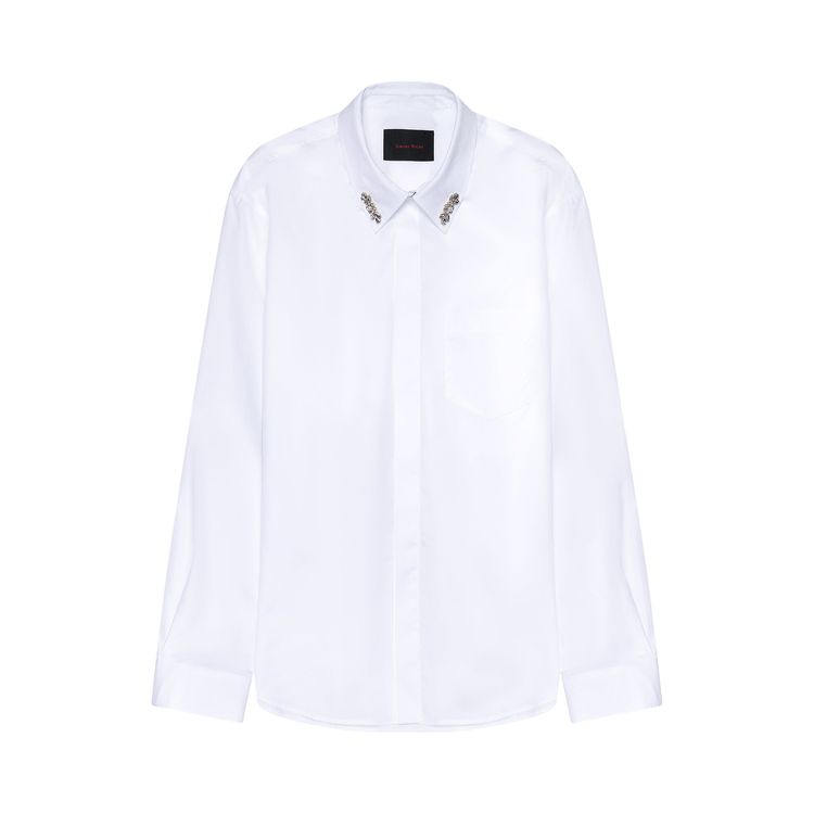 Simone Rocha Classic Concealed Button Shirt W Emb White