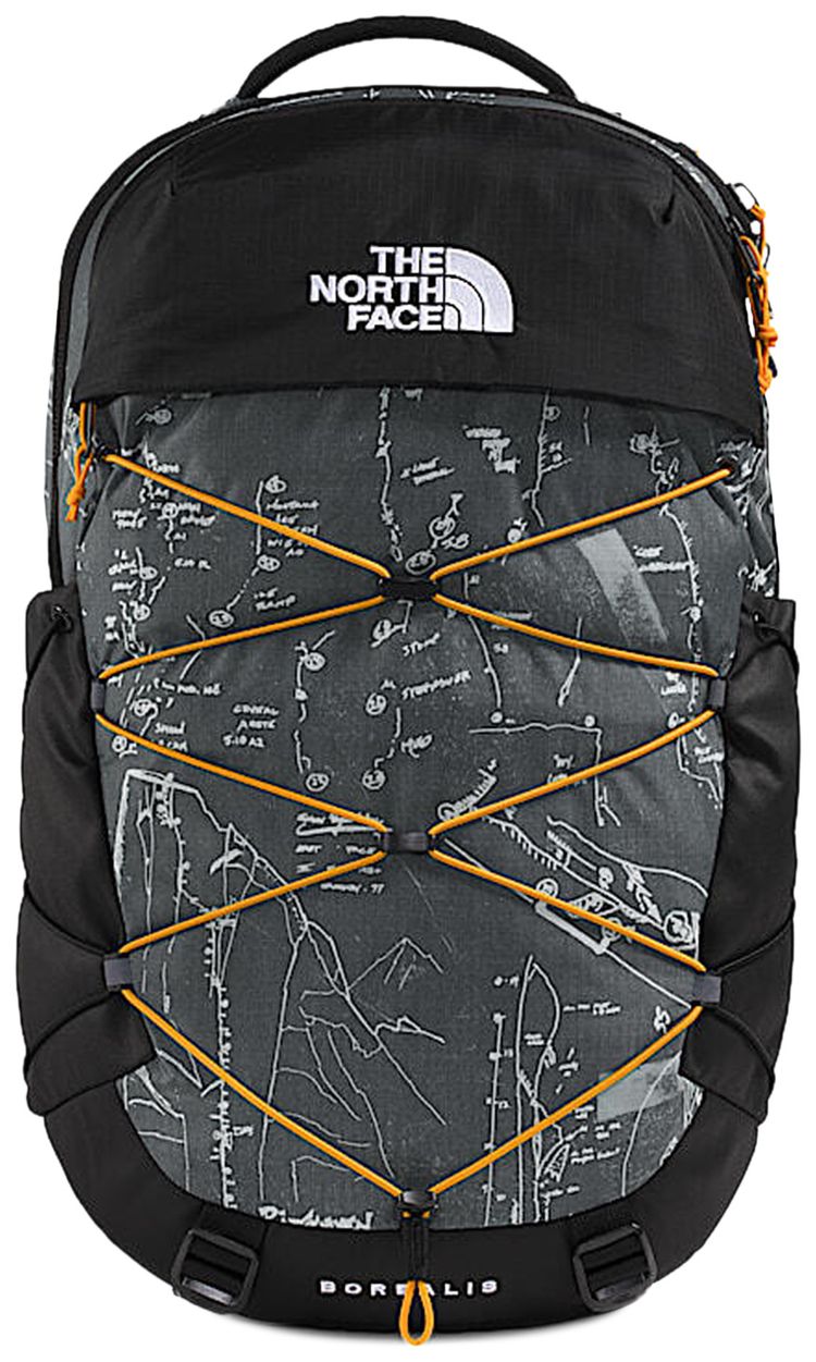 The North Face 28L Borealis Backpack Anthracite Grey Conrad Topos Print Summit Gold