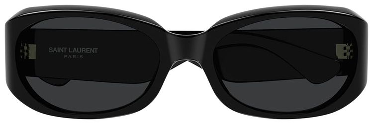 Saint Laurent Oval Sunglasses With Injection Frames Black