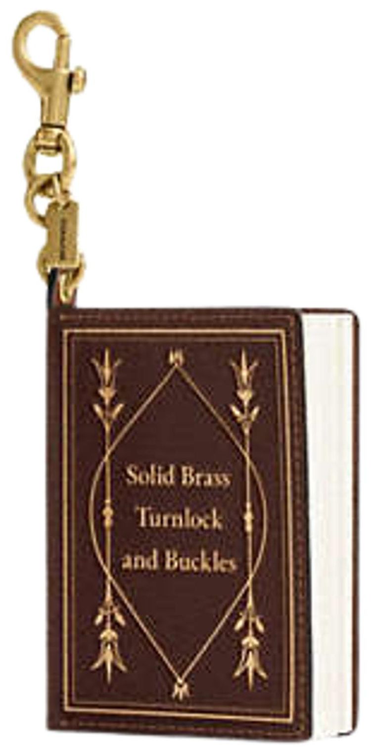 Coach Notebook Bag Charm BrassMaple Multicolor