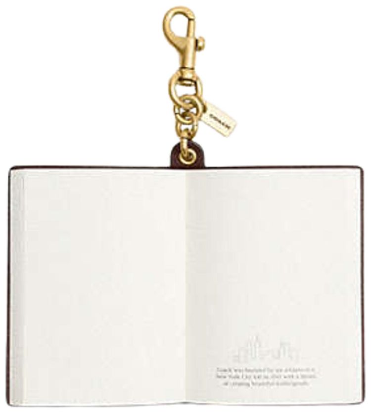 Coach Notebook Bag Charm BrassMaple Multicolor