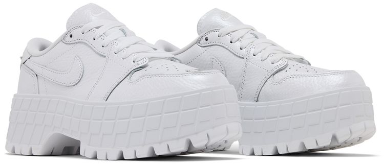 Wmns Air Jordan 1 Low Brooklyn White Metallic Silver