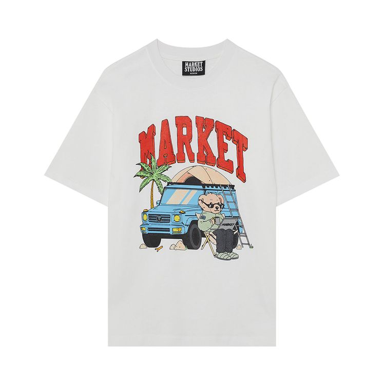 Market Car Camper T Shirt White