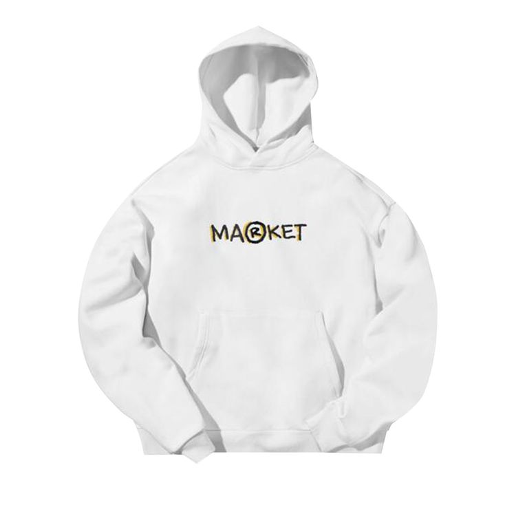 Market Smiley Doodle Hoodie White