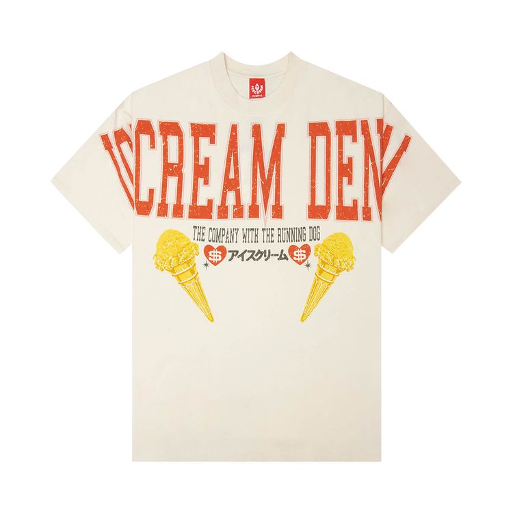 Icecream Denim Short Sleeve Knit T Shirt Antique White