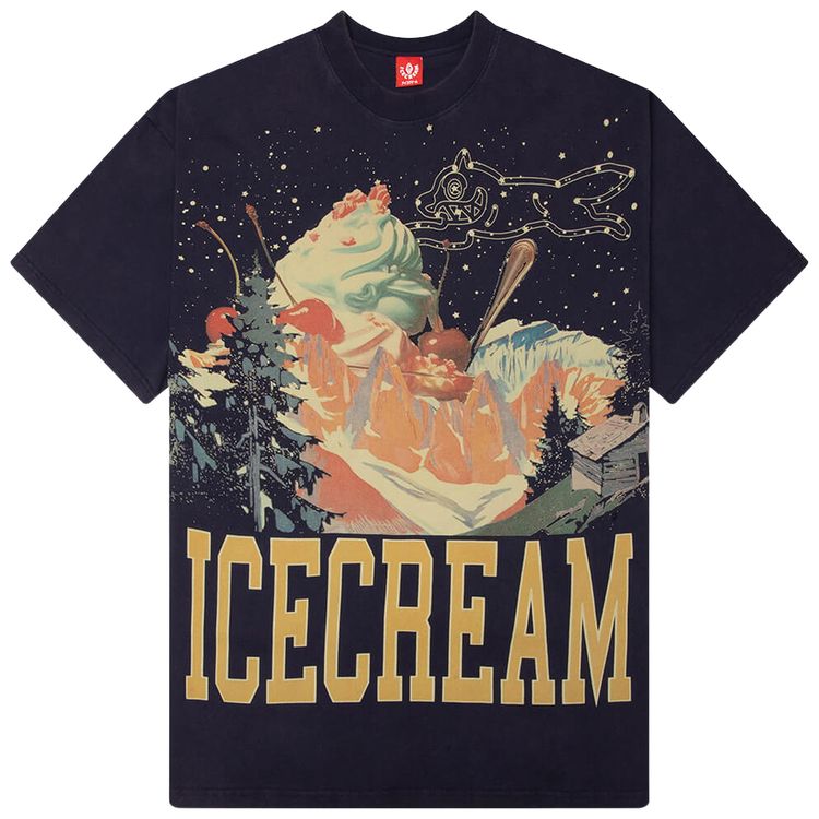 Icecream Candy Mountain Short Sleeve Knit T Shirt Eclipse