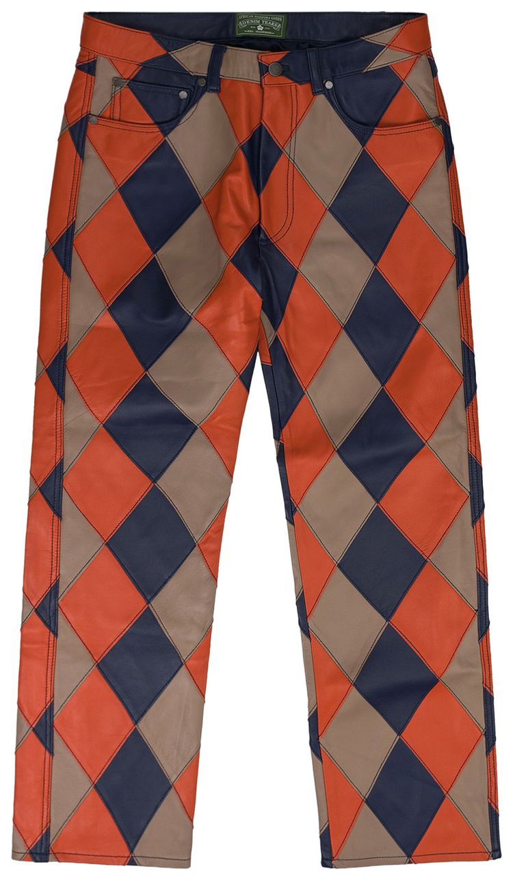Denim Tears Diamond Patch Leather Pant Tan