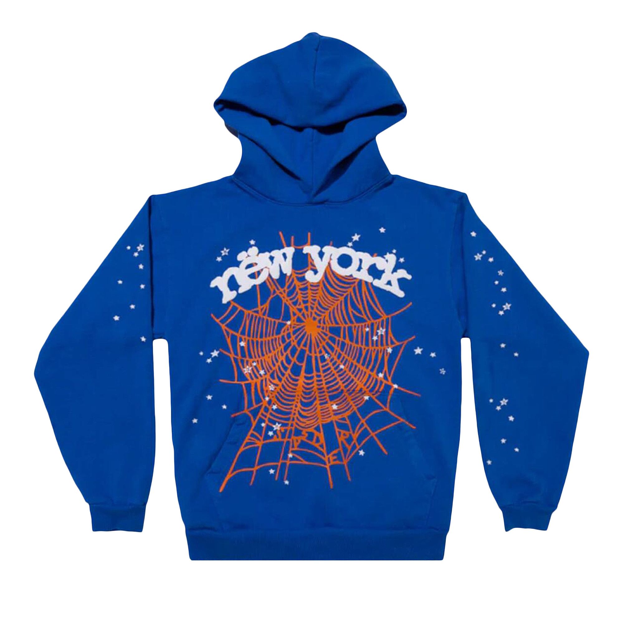 Buy Sp5der OG Web V2 Knicks Home Hoodie 'Blue' - ST057SS26BLU | GOAT