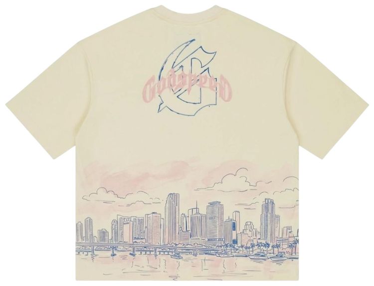 Godspeed Miami Skyline T Shirt Bone