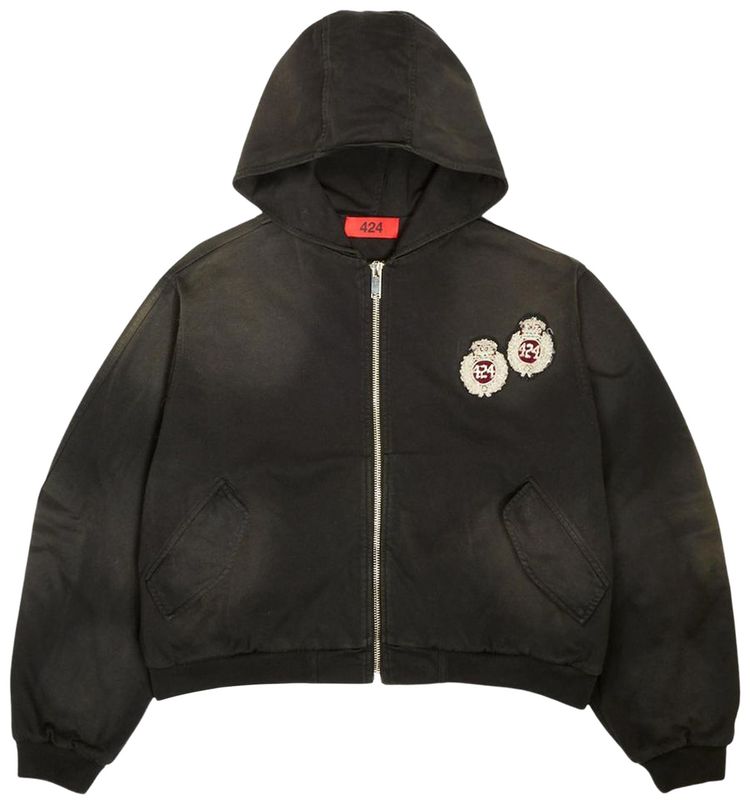 424 Academy Hooded Bomber Black