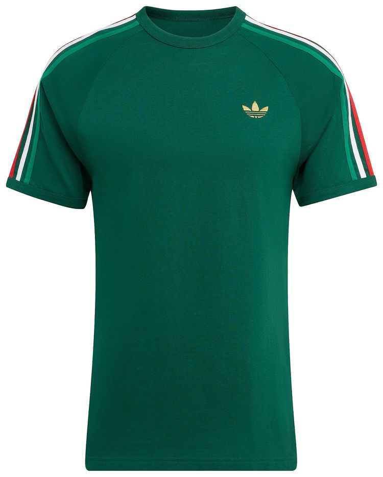 Adidas Originals 3 Stripes Tee Team Dark GreenBold GreenWhite