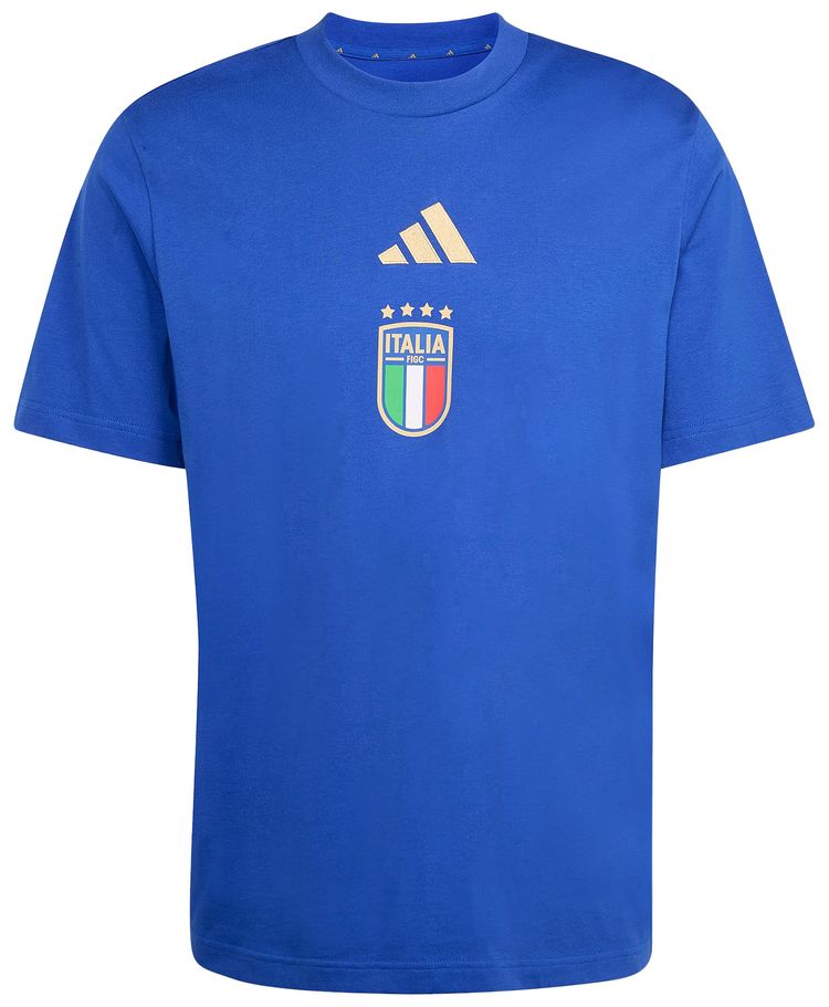 Adidas Italy DNA Graphic T Shirt Bold Blue