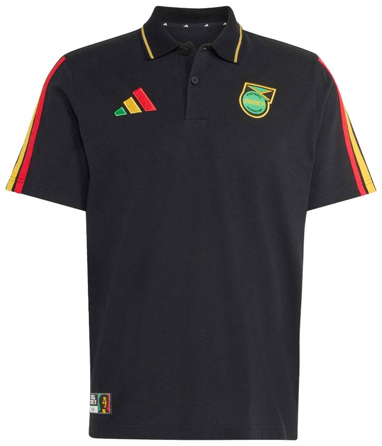 Adidas Jamaica x Bob Marley Dna Polo Shirt Black