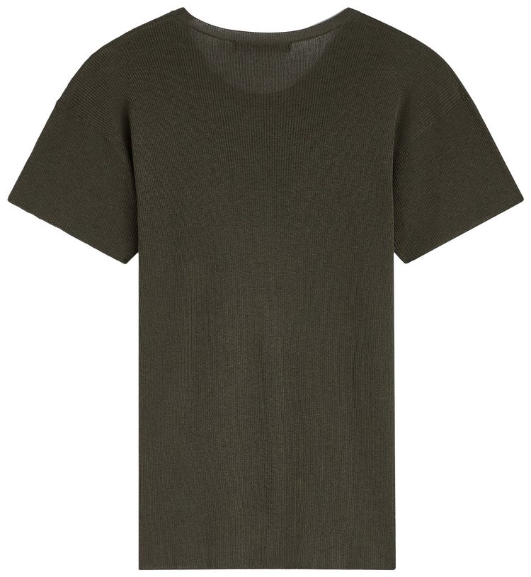 Phoebe Philo Scoop Neck Rib T Shirt Sage