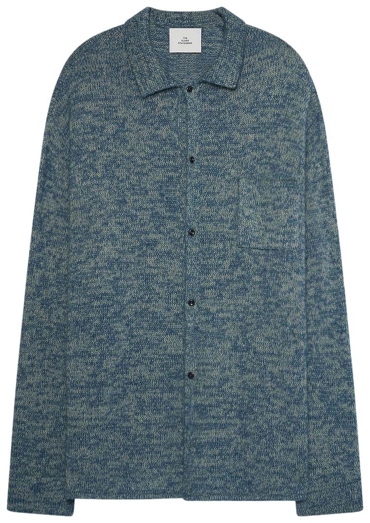 The Elder Statesman Nimbus Button Up Shirt BluePistachio