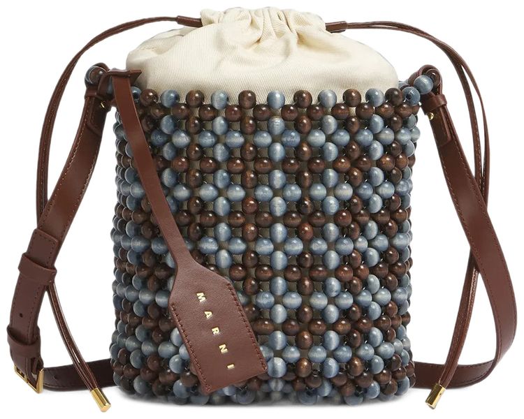 Marni Beads Bucket Bag DenimBrunette