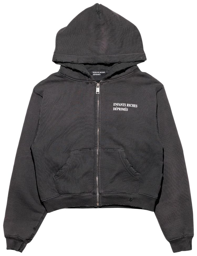 Enfants Riches Deprimes Classic Logo Zip Hoodie Washed Black