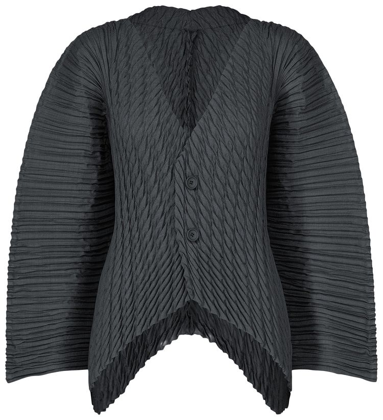 Issey Miyake Unfurling Pleats Cardigan Dark Navy