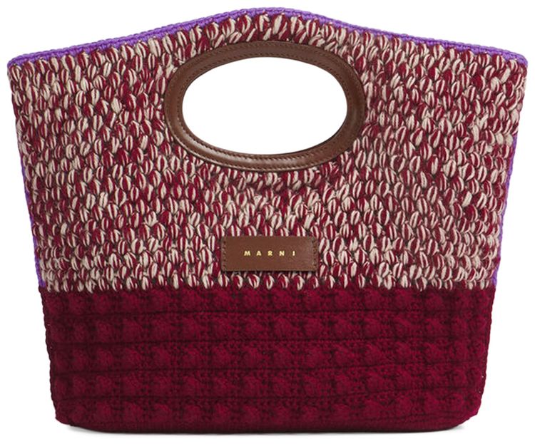 Marni Knitted Clutch Handbag WinePeachskin