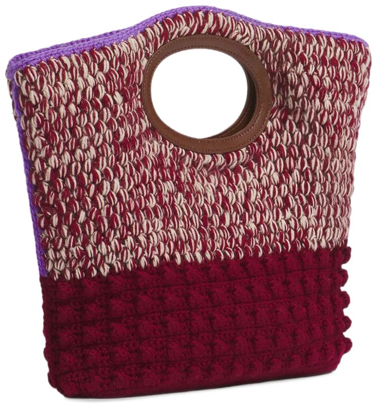 Marni Knitted Clutch Handbag WinePeachskin