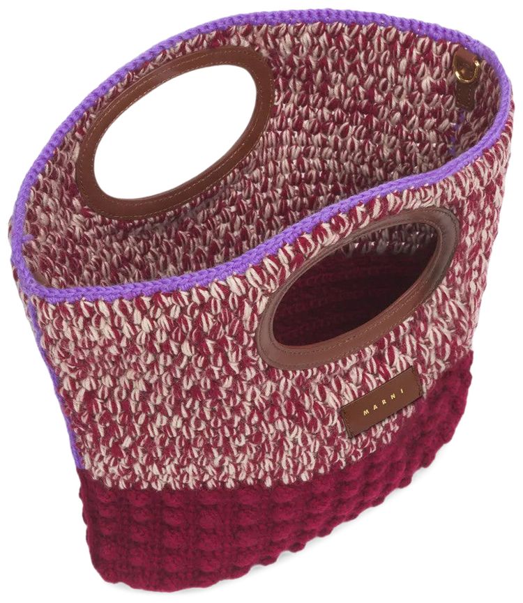 Marni Knitted Clutch Handbag WinePeachskin