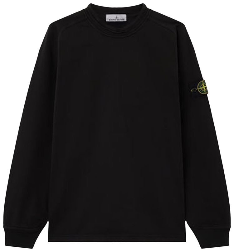 Stone Island Organic Cotton Fleece Sweatshirt Black
