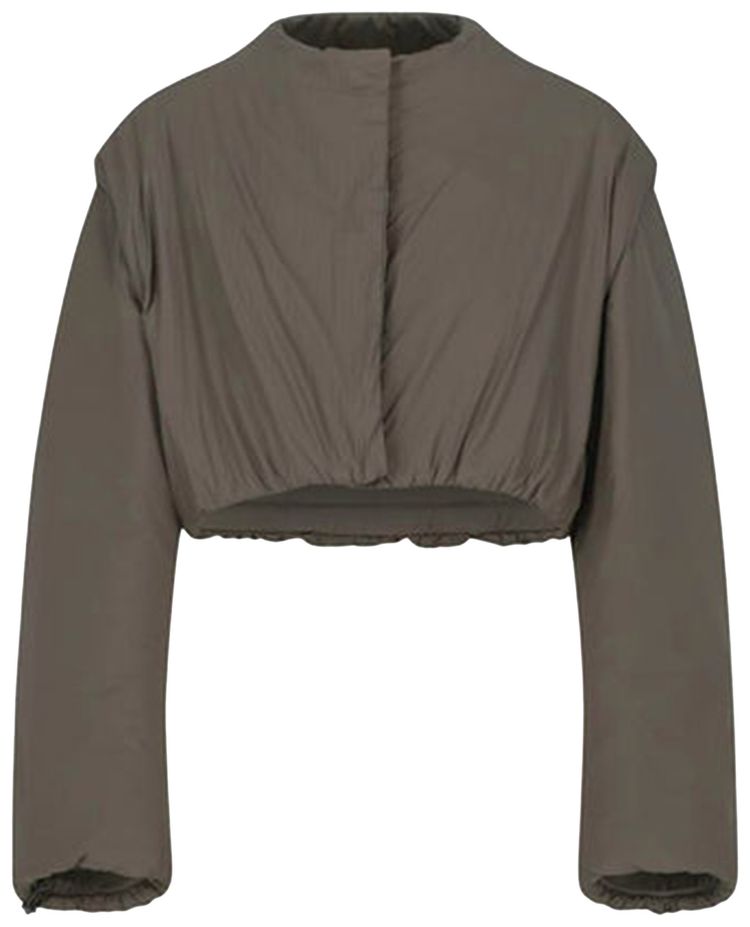 Amomento Padded Nylon Crop Jumper Brown