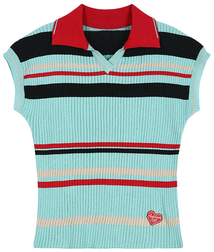 Andersson Bell Color Blocked Knit Polo Vest Multicolor